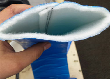 La aguja perforó el filtro sentido cubierto con el sistema azul de la membrana CIPP del color TPU