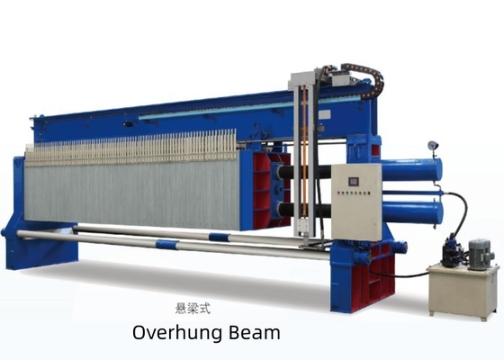 Suspended beam filter presses for sewage treatment and filtering materials with strong corrosiveness