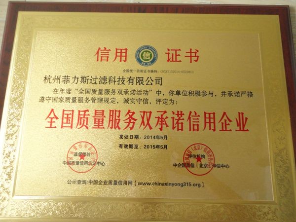 China Hangzhou Philis Filter Technology Co., Ltd. Certificaciones